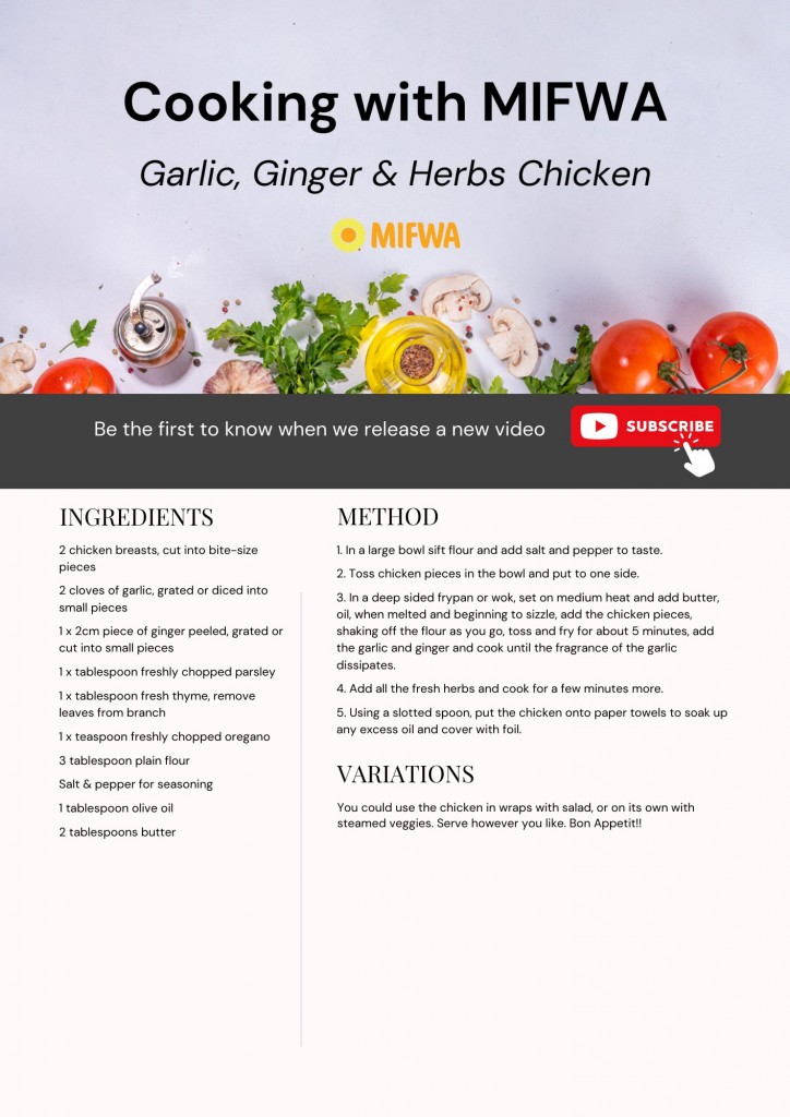 Garlic, Ginger & Herbs chicken