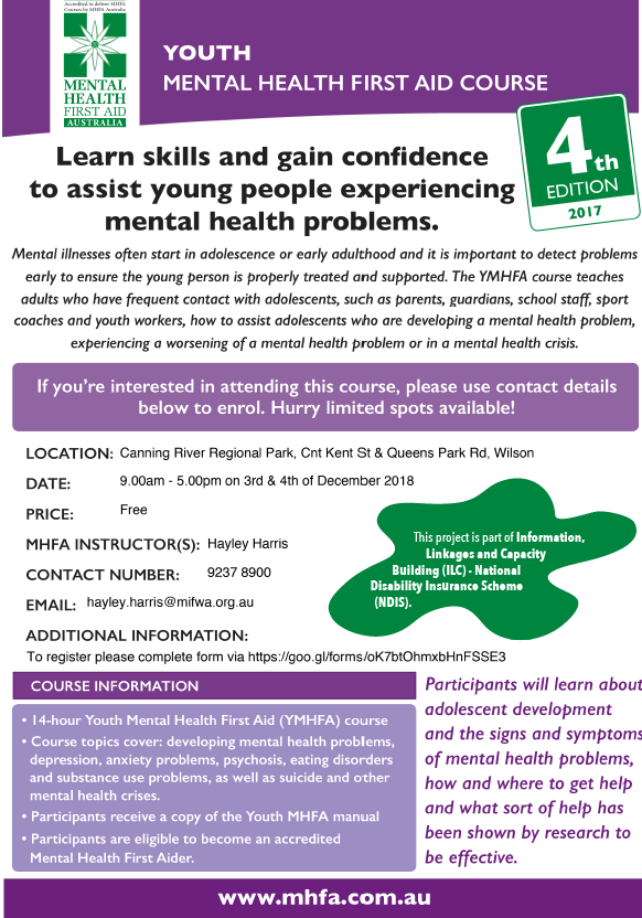 Youth Mental Health First Aid – Wilson