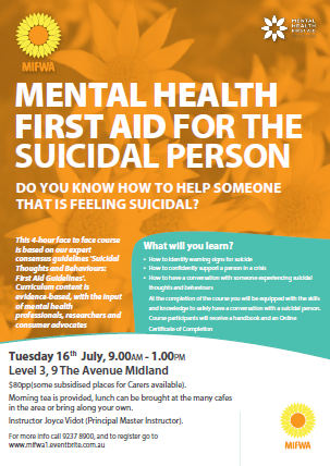 Mental Health First Aid for The Suicidal Person – Midland