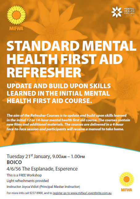 Standard Mental Health First Aid Refresher – Esperence