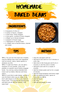 MIFWA HomeMade Baked Beans Recipe Card Image