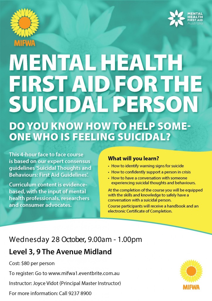 Mental Health First Aid for the Suicidal Person – SOLD OUT