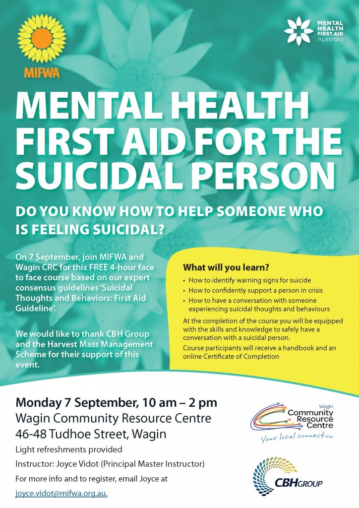 Mental Health First Aid for the Suicidal Person – Wagin