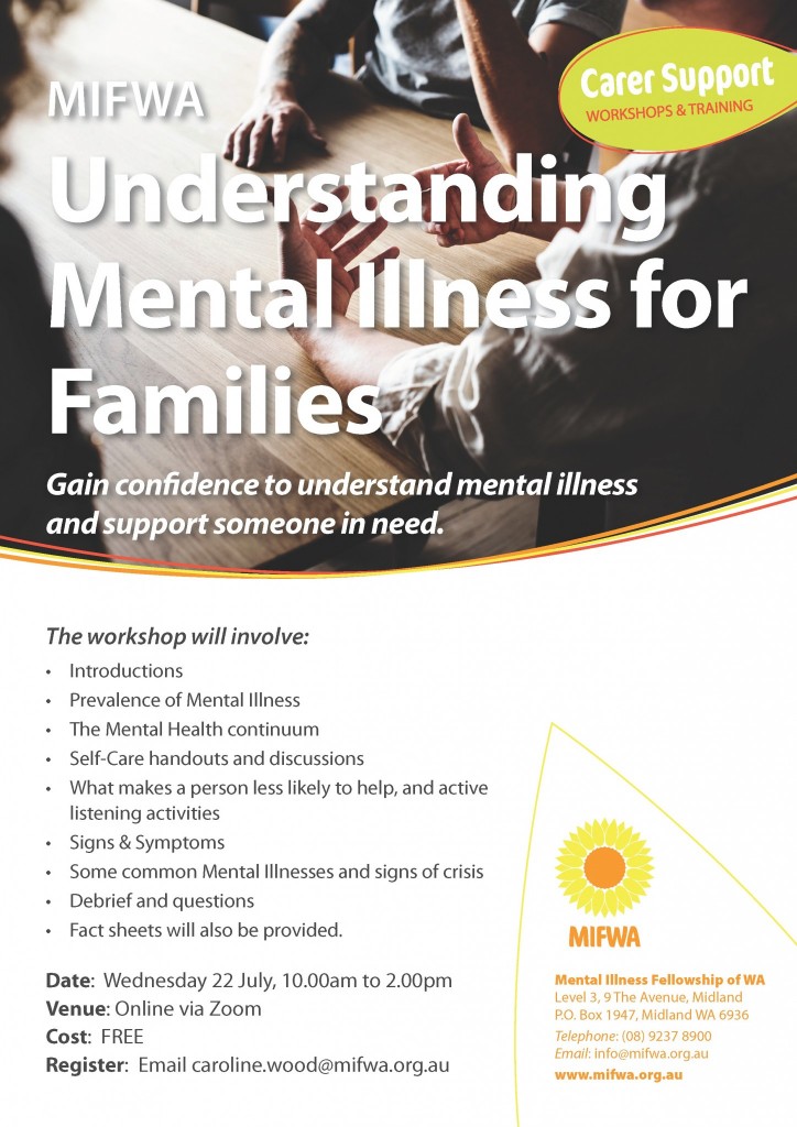 Understanding Mental Illness for Families – Free Online Workshop