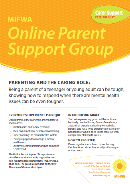 Online Parenting Support Group August 2020 Flyer