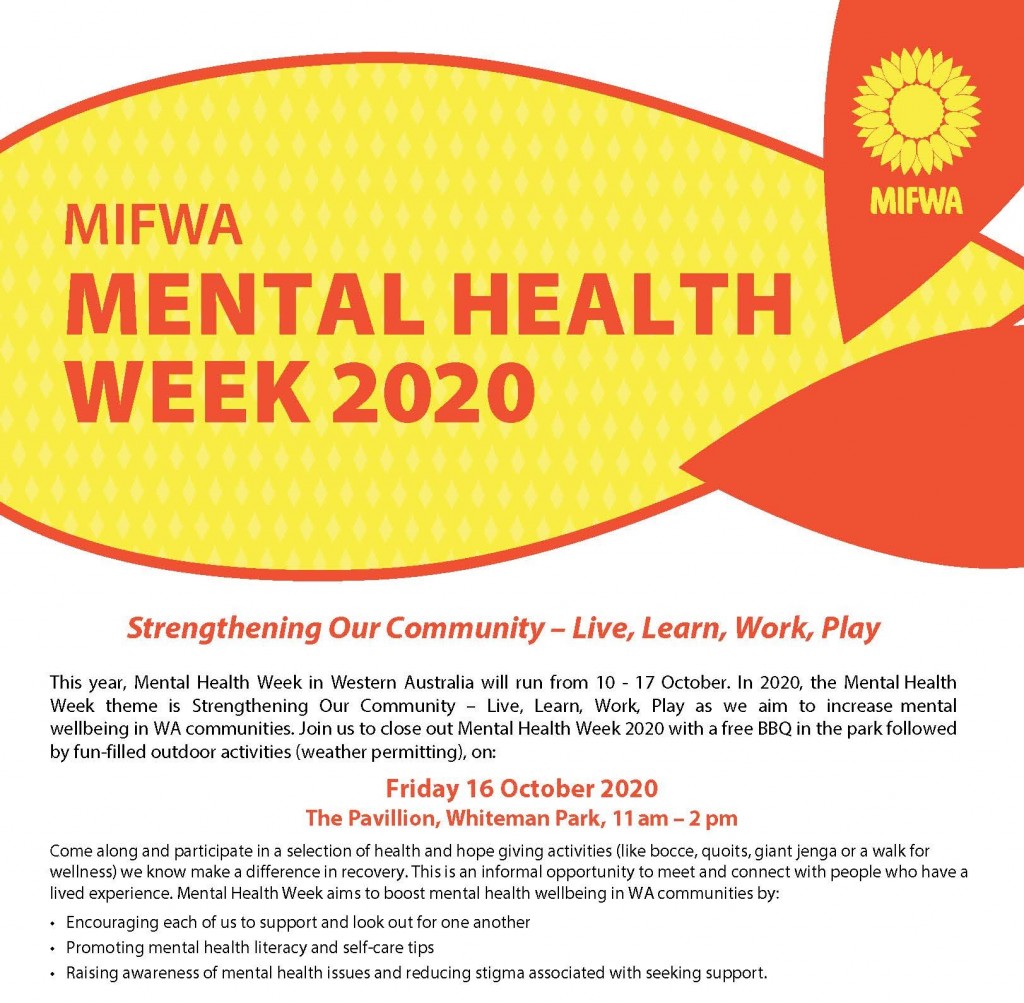 MIFWA BBQ in the Park for Mental Health Week 2020