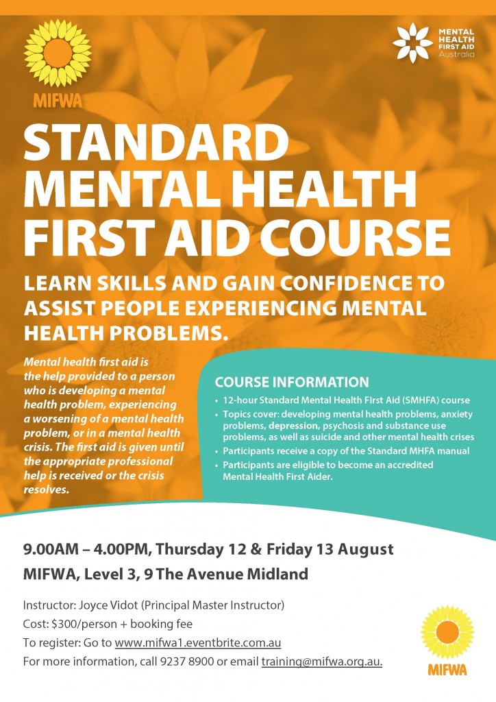 Standard Mental Health First Aid Course BOOKED OUT