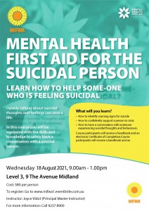 Suicidal Person MHFA August 2021