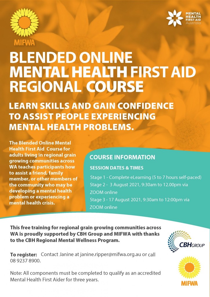 Blended Online Mental Health First Aid for Regional Communities – BOOKED OUT