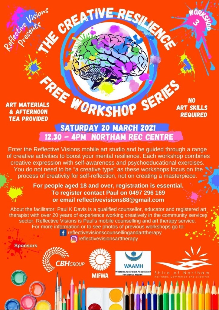 Free art therapy workshop Northam