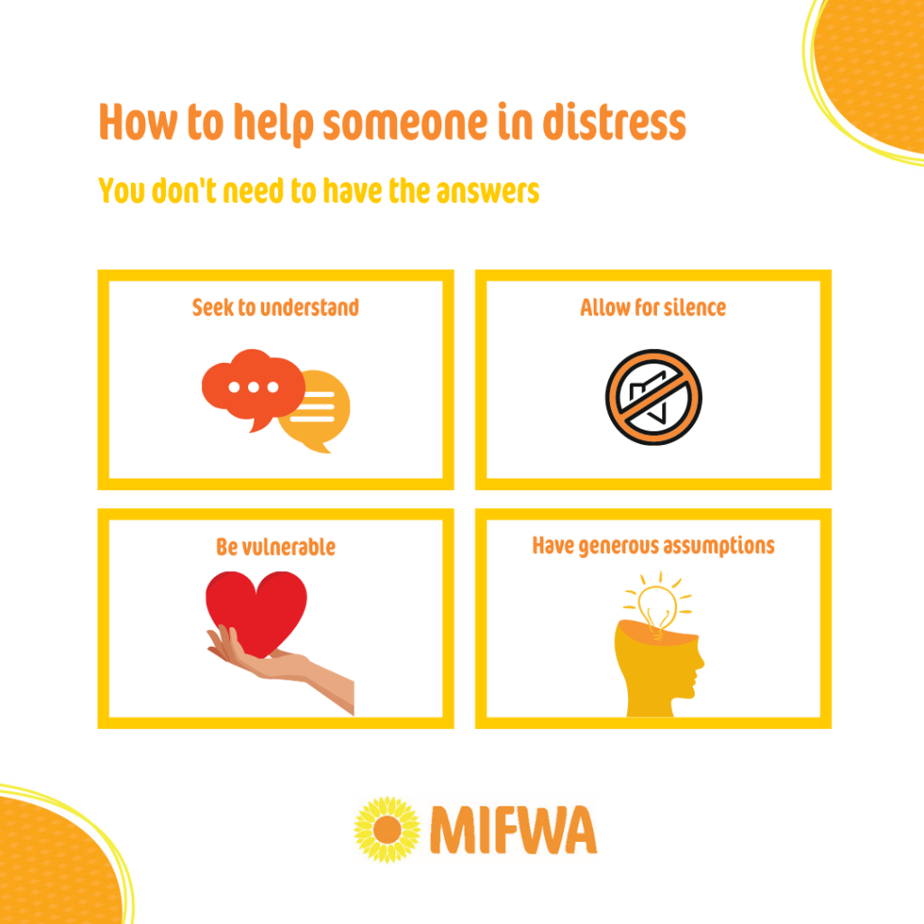 Tips for helping someone when they feel distressed