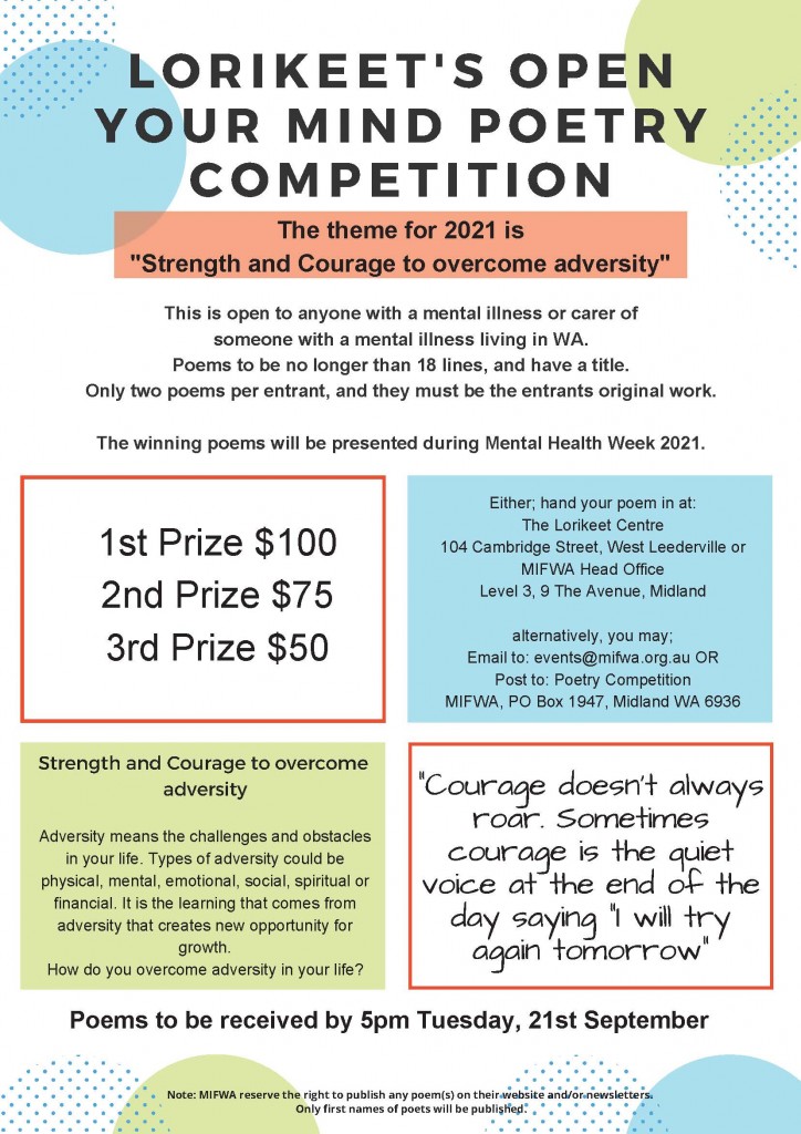 Lorikeet’s Open Your Mind Poetry Competition 2021