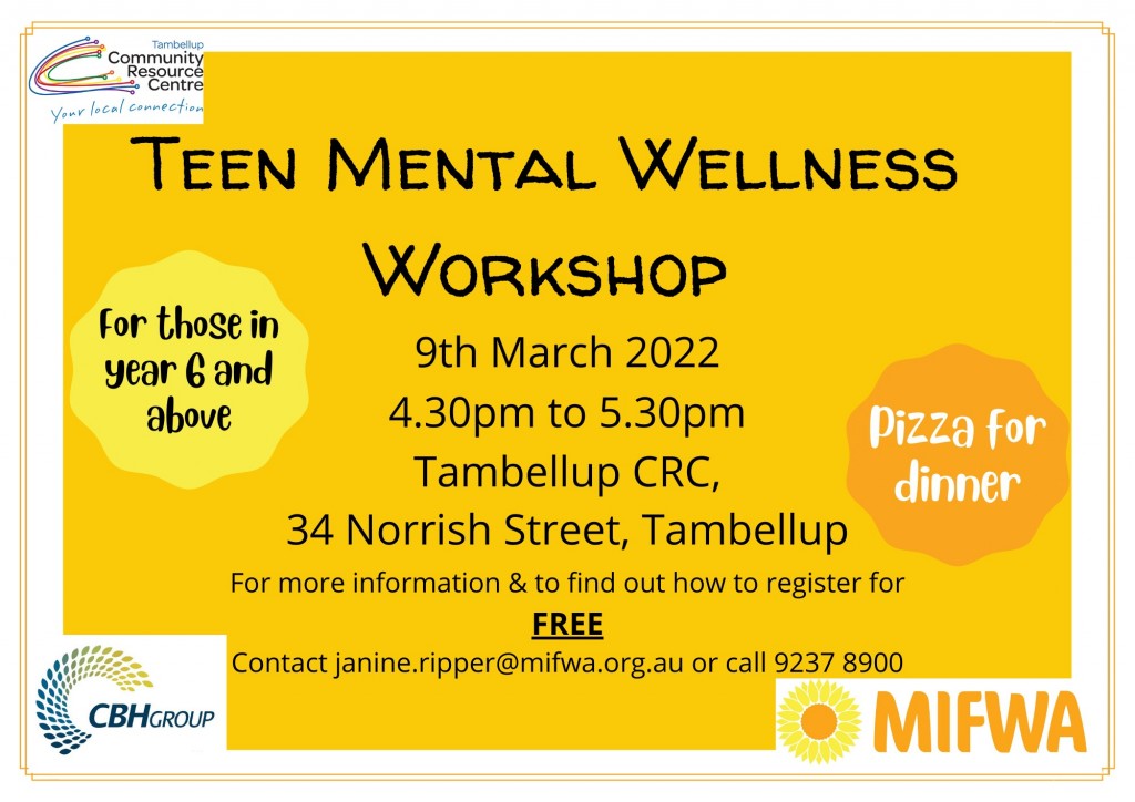 Teen Mental Wellness Workshop – Tambellup