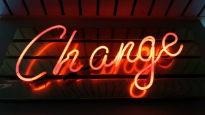 change red neon sign