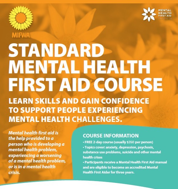 Standard Mental Health First Aid – Williams – FREE