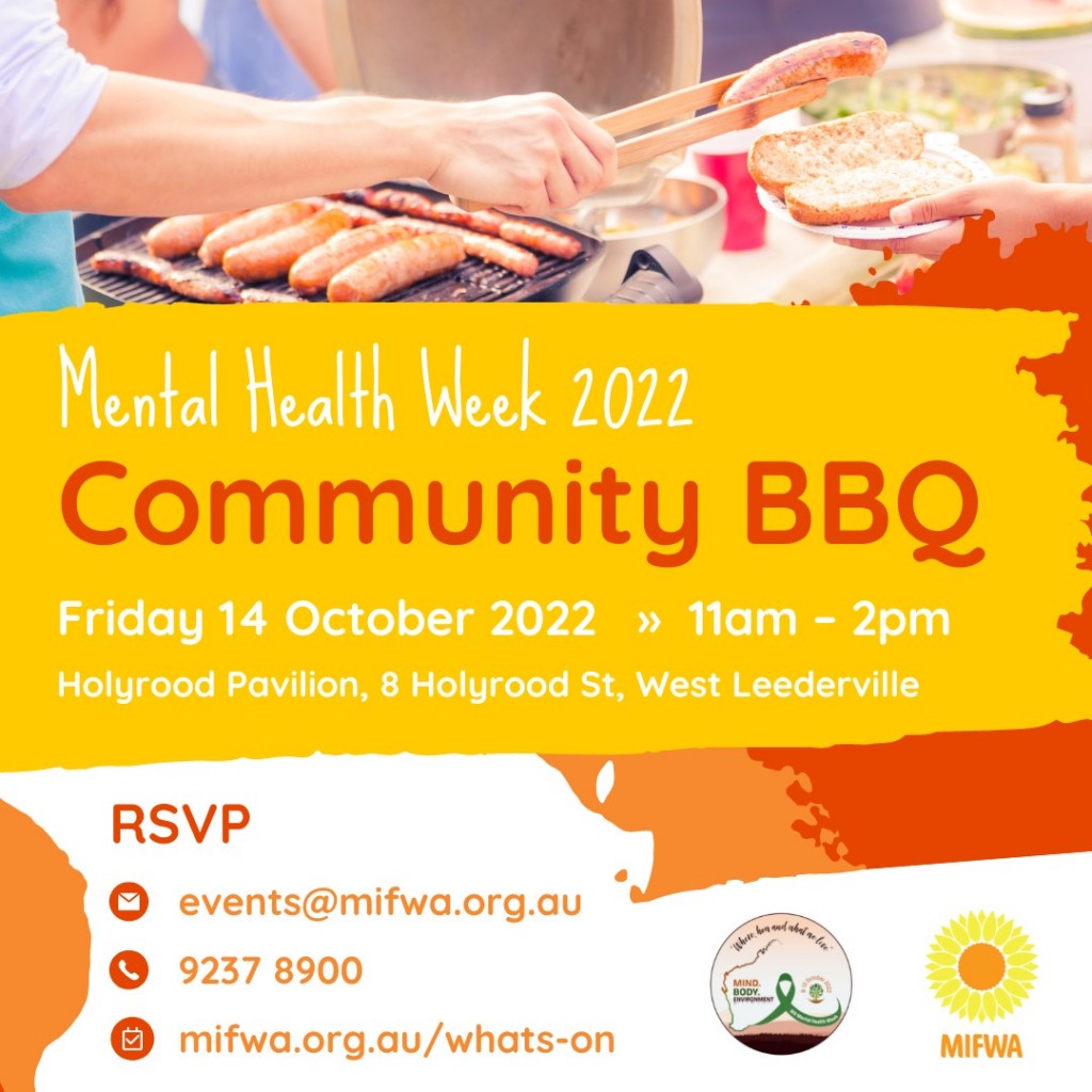 MIFWA BBQ in the Park Mental Health Week 2022