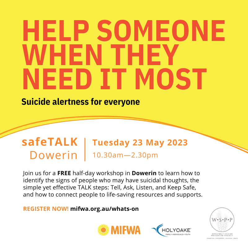 safeTALK Workshop – Dowerin (FREE)