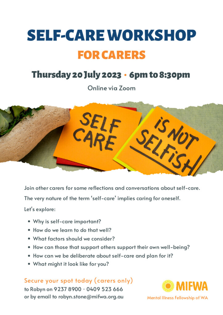 MIFWA Self-Care Workshop for Carers July