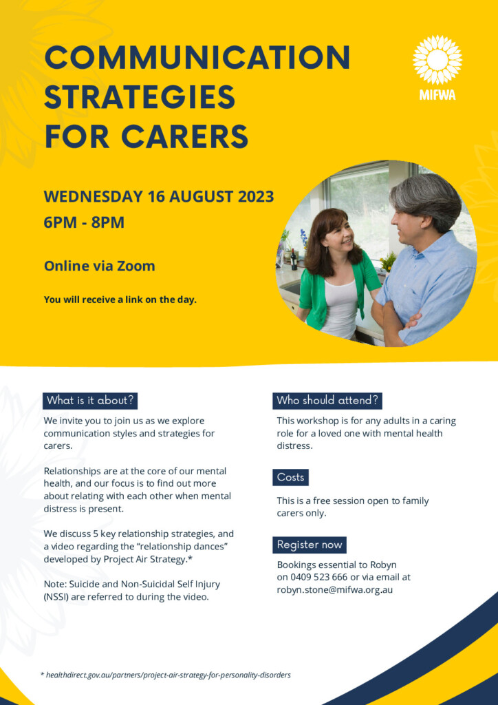 MIFWA Communication Strategies for Carers – August – Online