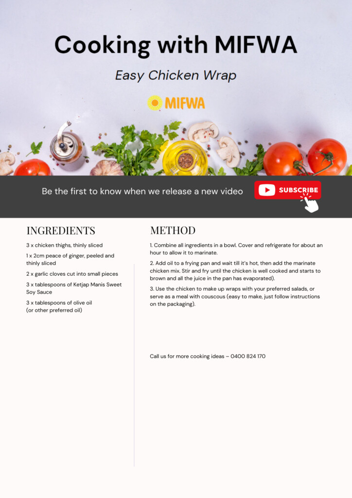 MIFWA Recipes -Easy Chicken Wrap