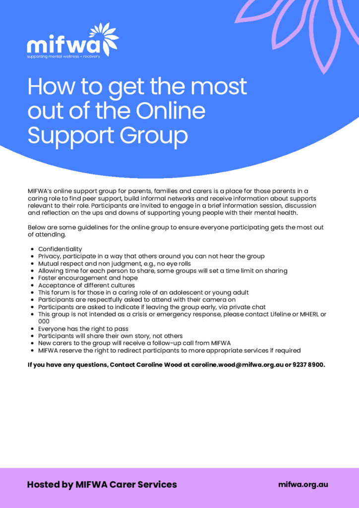 Download the Online Parent Support Group Guidelines – MIFWA