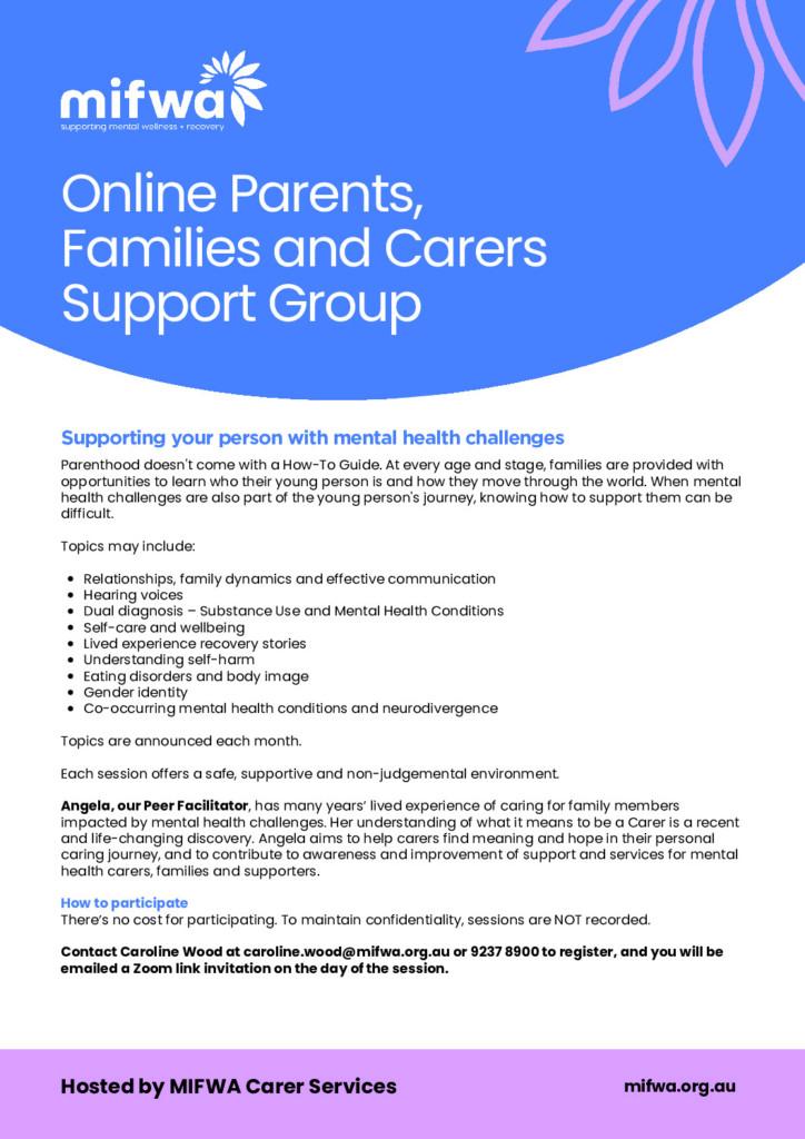 Download the flyer for the online group