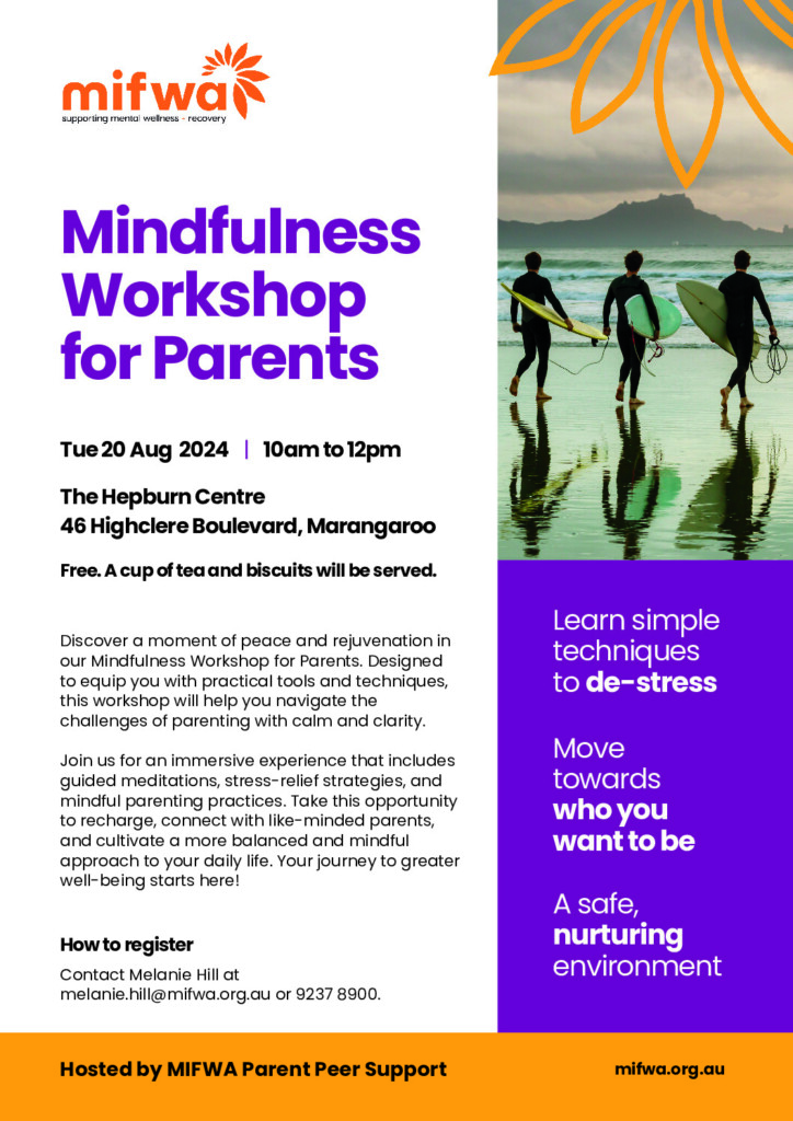 Mindfulness Workshop for Parents flyer 2024