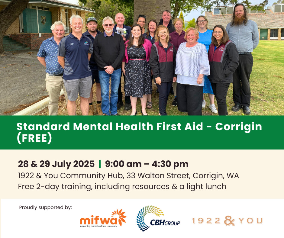 Free Mental Health First Aid Training (Corrigin)